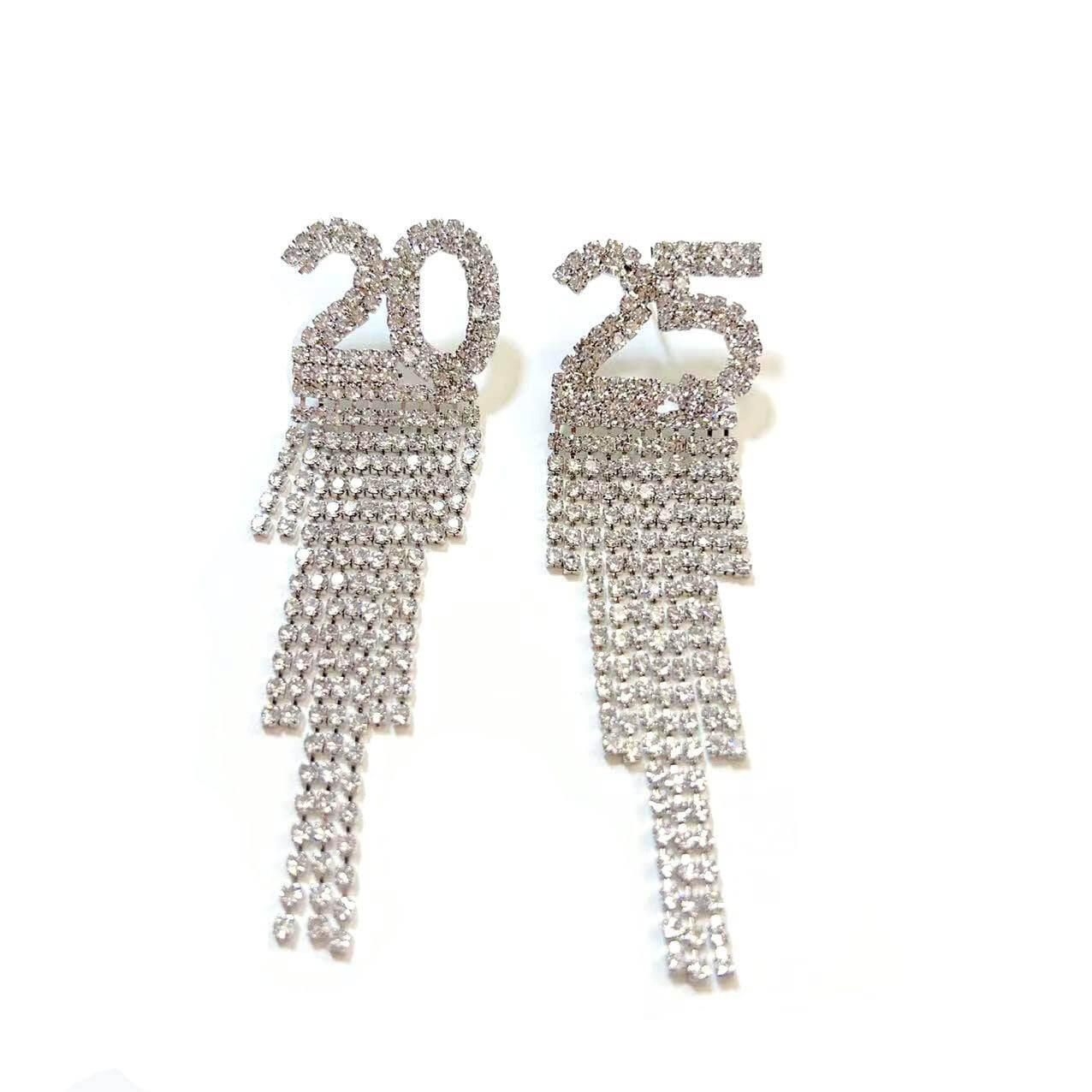 Rhinestone Earrings New Year Pendant Earrings Women's Festival Copper Fashion Earrings Party Gift or outfit!!  These earring are stunning on and will elevate your look!