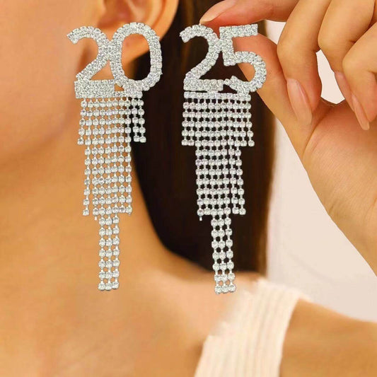 Rhinestone Earrings New Year Pendant Earrings Women's Festival Copper Fashion Earrings Party Gift or outfit!!  These earring are stunning on and will elevate your look!