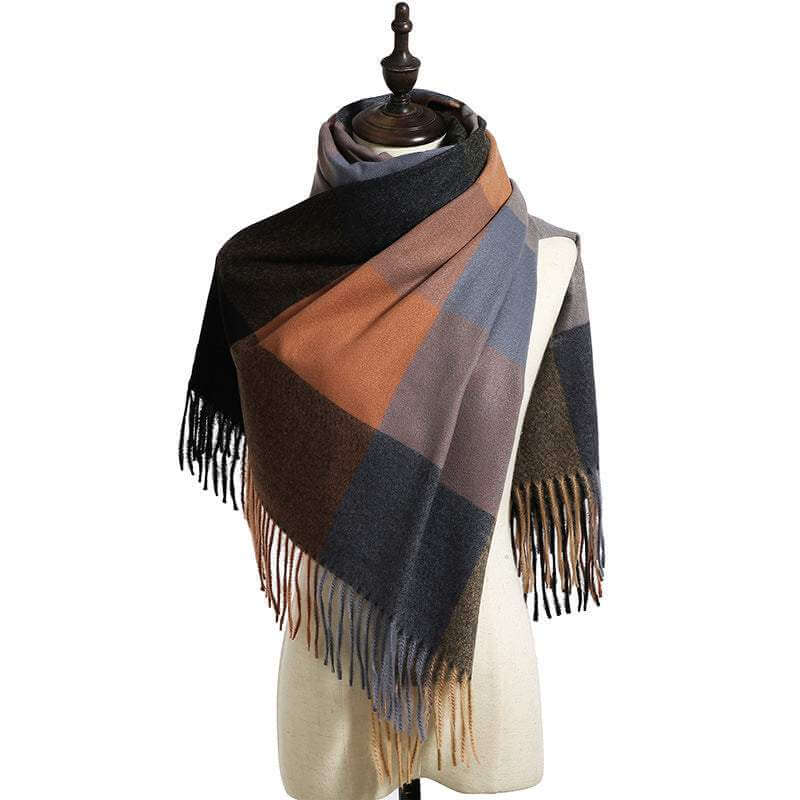 Striped plaid ladies scarf