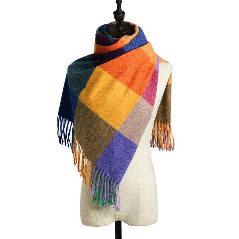 Striped plaid ladies scarf