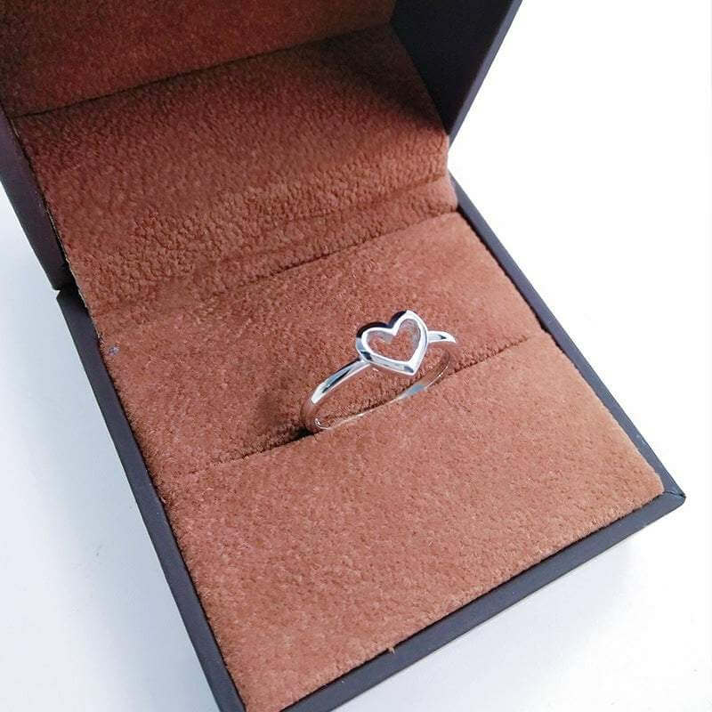 Heart-shaped Ring, Alloy Plating Simple Ladies Jewelry