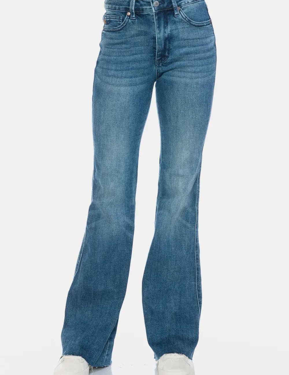 Judy Blue Full Size Tummy Control Cut Hem Flare Jeans