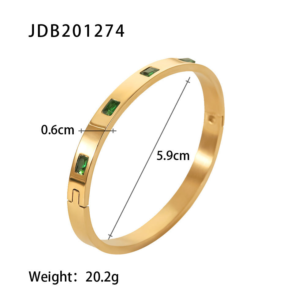 Fashionable And Versatile Gold-plated Stainless Steel Bracelets With Zirconia