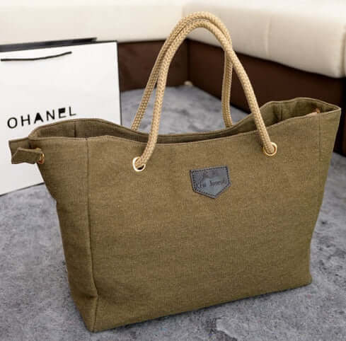 Canvas bag Korean version of the trend of simple shopping bags handbags shoulder mobile handbags