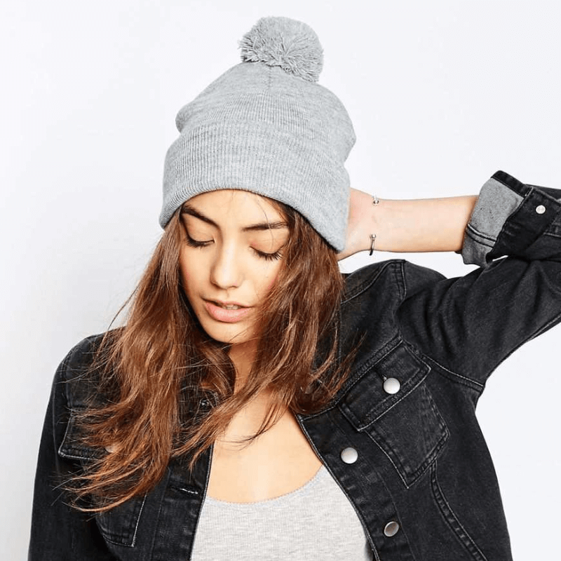 Trendy Wool Ball Knitted Hat Women Autumn And Winter Outdoor