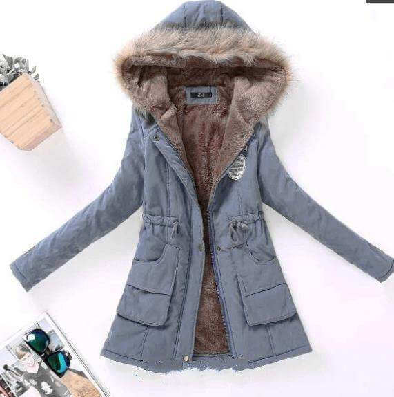 Ladies Coat with fur trimmed and hood